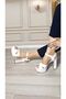 Women's White 13 cm Platform Heel Evening Dress Shoes