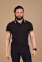 100% Cotton Pique Knitted Men's Polo Collar T-Shirt - Navy Blue