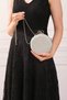 Women's Silver Glitter Round Women's Evening Dress Clutch Portfolio Bag - 5
