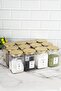 12-Piece Gold Metal Lid Square Glass Jar Storage Set Spice Labeled Spice Jar Set 720 ml