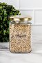 12-Piece Gold Metal Lid Square Glass Jar Storage Set Spice Jar Set with Transparent Label 720 ml - 3