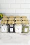 12-Piece Gold Metal Lid Square Glass Jar Storage Set Spice Labeled Spice Jar Set 720 ml - 3