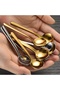 6Pcs Luxury Stainless Steel Spoon Gold Long Handle Round Dessert Spoon Coffee Ice Cream Espresso Spoon - 2
