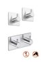 Stainless Steel Adhesive Bathrobe and Towel Holder Set - Easy Instant Assembly, No Screws!