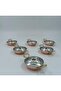 Breakfast - Snack Bowl Copper Mini Bowl with Double Handles Set of 6 Red