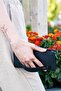 Renley - Genuine Leather Women's Hand Wallet with External Phone Compartment - Black - 4