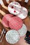 Set of 6 Special Design Handmade 21 cm New Year Cake Plates - 6 Pieces New Year Series Cake Plate Set