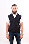 Wool Steel Knitted Sleeveless Knitwear Vest - Navy Blue
