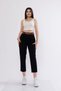 Women's Summer Black High Waist Belted Gabardine Jeans Fabric Pencil Denim Pants Casual Daily Office Stylish 3880