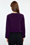Dark Purple Slim Double Breasted Neckline Stretchy Knitted Blouse Twoaw20Bz0810 - 5