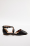 Black Band Detailed Round Toe Short Heeled Women's Ballerinas 
 Takaw25Be00009 - 5