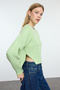Mint Crop Basic Balon Kol Triko Kazak TWOAW25KZ00230 - 2
