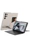Galaxy S24 Ultra Case Camera Protected Faux Leather Design Zore Droga Stand Card Holder Cover Case- - 4