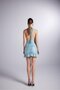 Shiny Fabric Gathered Mini Starry Dress Blue - 6