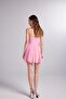 Ruffle Detailed Chiffon Mini Sorento Dress Pink - 6