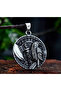 Double Sided Use Intelligence Icon Viking Mythology Raven Necklace / Viking Compass Necklace