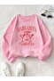 Women's Pink Margarita Printed Crew Neck Oversize Sweatshirt - 3