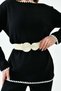 Stylish Wicker Belt with Round Buckle Design 1919 - 4