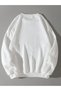 Women's White Margarita Printed Crew Neck Oversize Sweatshirt - 2