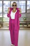 Summer Cotton Viscose Front Buttoned Shirt with Pockets and Elastic Waist Pants Plus Size Two-Piece Set - 3
