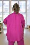 Summer Cotton Viscose Front Buttoned Shirt with Pockets and Elastic Waist Pants Plus Size Two-Piece Set - 4