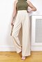 Stone Waist Velcro Collar Stitching Palazzo Trousers