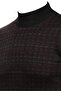 Men's Half Turtleneck Knitwear Black Sweater Patterned Steel Knit Classic Fit - 5002B - 4