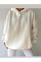 Women's White Thick Hooded Sweatshirt - 3