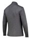 Men's Half Turtleneck Knitwear Gray Sweater Patterned Steel Knit Classic Fit - 5002B - 5