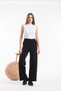 Women's Black High Waist Relaxed Cut Knitwear Trousers - 4