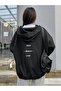 Brave Passion Thick Cardigan - Black Printed Winter Oversize Hooded Zipper Cardigan with Pockets - 7