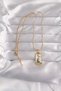 White Enameled Girl Figure Tarot Necklace - 316l Steel Gold Color - 2
