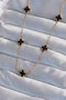 Gold Colored 316l Minimal Black Clover Necklace