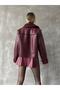 Laminated Leather Zippered Coat - 4
