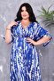 Double Breasted Neckline Elastic Waist Print Dress - 4