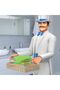 قماش من الألياف الدقيقة 100% 12 قطعة 30 × 30 مجموعة منتج 10 + قطن أزرق مطرز / مطرز - 3