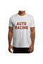 Men's and Women's Auto Racing White Unisex T-Shirt - 4