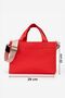 Canvas Linen Fabric Red Shoulder and Handbag Tote Bag Daily Use - Beige Strap - 2