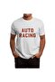 Men's and Women's Auto Racing White Unisex T-Shirt - 2