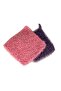 قطعتان من قماش غسل أطباق المطبخ المحبوك يدويًا باللون الوردي الليلكي - 3