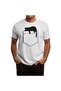 Men's and Women's White Unisex T-Shirt - Cat Sleeping Pocket Design - 2