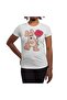 Unisex White T-Shirt for Men and Women - Rabbit with Red Rose Patterned - 3