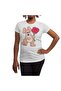 Unisex White T-Shirt for Men and Women - Rabbit with Red Rose Patterned - 5