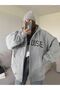 Paradise Text Printed Casual Zippered Sweatshirt Cardigan - Black Oversized Winter Hoodie with Pockets - 5
