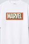 Marvel Printed Oversize Unisex White T-shirt