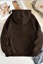 Unisex 2ip Raised BUNNY Printed Brown Oversize Sweatshirt - 2