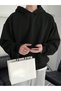 Men's 2-Piece Black-Grey Solid Color Casual Hooded Sweatshirt - 2