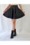 Women's Black Leather Mini Bell Skirt - 3