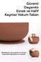 3-Piece Silicone Baby Feeding Set - Vacuum Food Bowl - Bib - Teether Spoon - Brown - 2