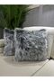 4 Pieces Plush Throw Pillow Covers Washable Long Pile Gray 4 Pieces - 2